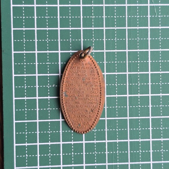 1970s squashed penny Lord's Prayer pendant (Gen X memorabilia) - Picture 6 of 6